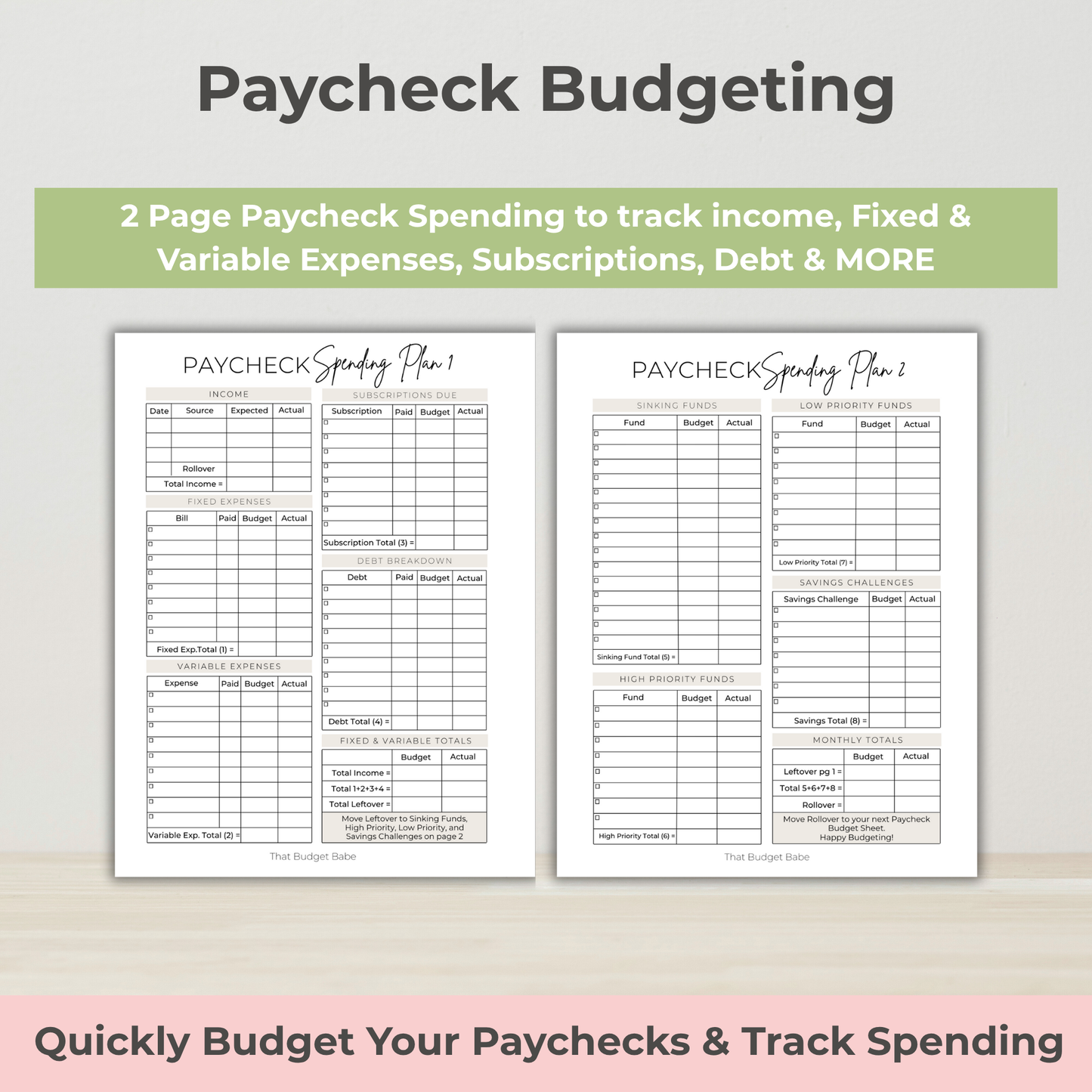 The #1 Viral TBB 12 Month Undated Budget Planner