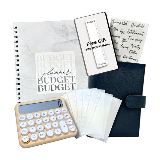 The Essentials Budget Bundle - Undated Planner | Cash Stuffing Binder | Chunky Calculator | Bookmark